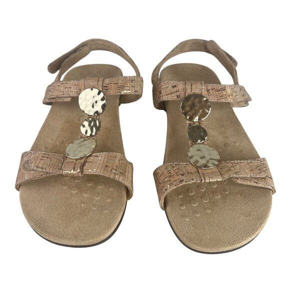 Vionic Womens Rest Farra Cork Sandals With Gold Accent Discs Size 8W - Picture 2 of 10
